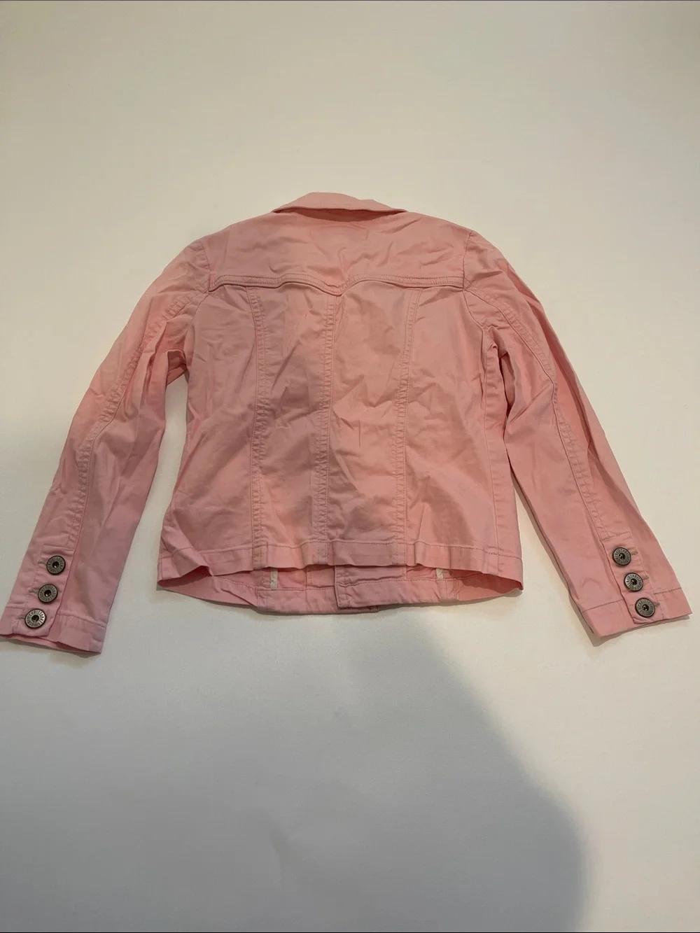 Christopher Blue Pink Cropped Denim Jacket